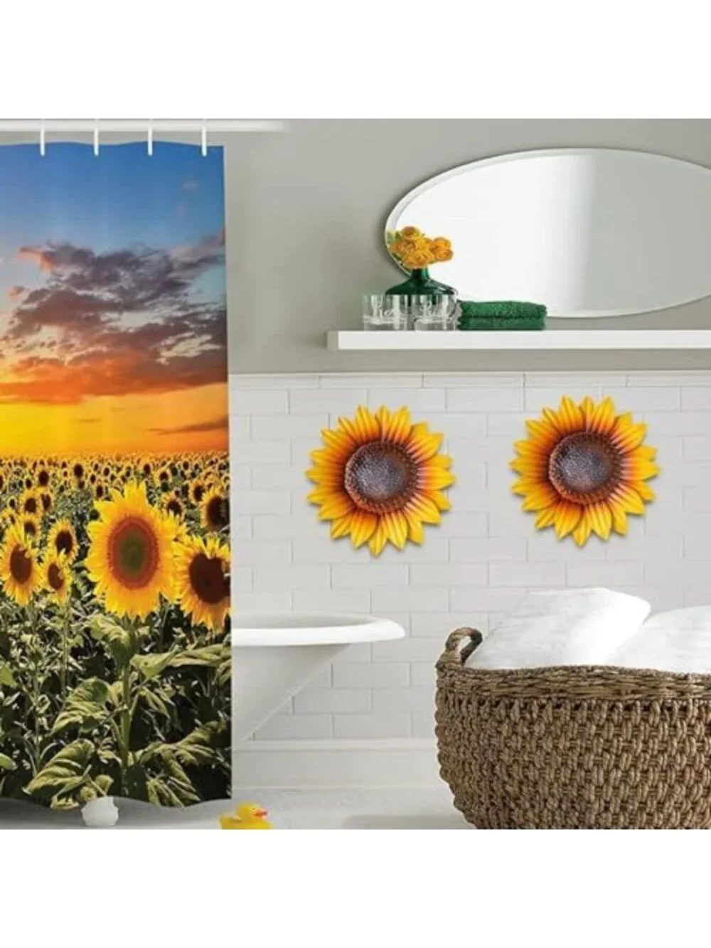 Set of 3 Handmade Sunflower Metal Wall Art Decor - Spring Garden Hanging Decor